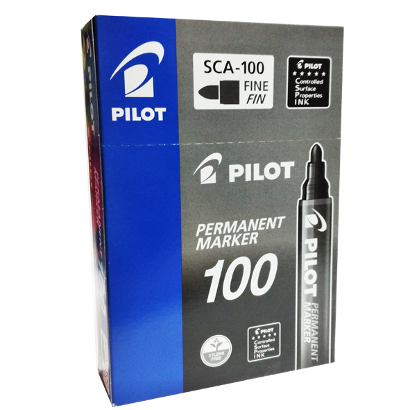 Pilot SCA-100 Permanent Marker Bullet Black Tip | School Stationary | Halabh.com