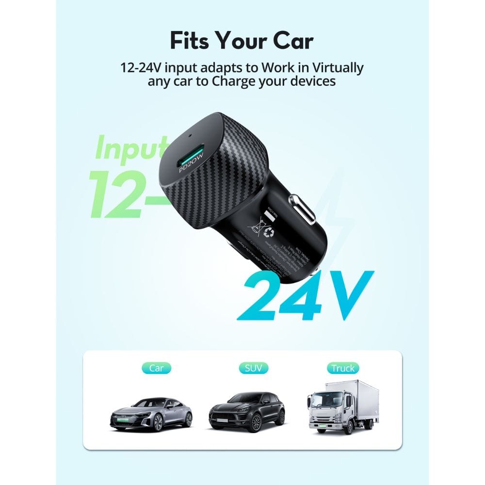 RAVPower Car Charger 1C 20W | Best Car Chargers in Bahrain | Car Chargers & Accessories | Halabh.com