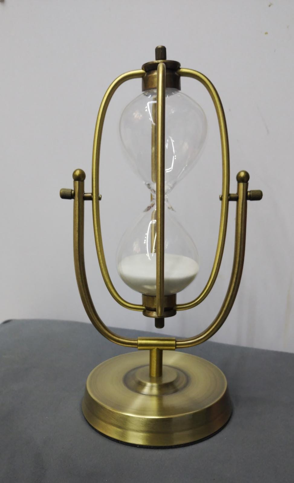 Rotating Hourglass Brass Glass Sand Timer