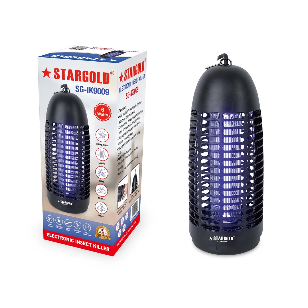 STARGOLD insect killer, insect killer 6W, SG-IK9009, UV bug zapper, quiet insect killer, mosquito eliminator, compact pest control, energy-efficient insect control, fly eliminator, small area insect killer, Halabh