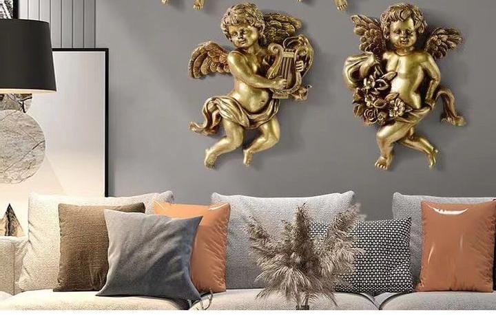 Sculpture Angel Statue Figurines Cherub Wall | Home Decor | Halabh.com