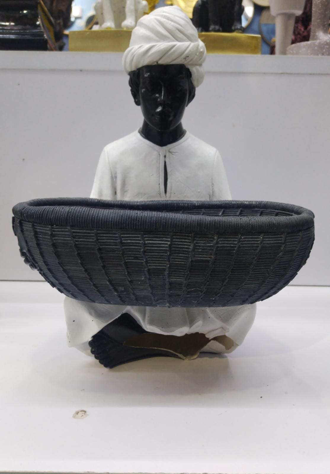 Sculpture Man Fruit Box Black | Home Decor | Halabh.com