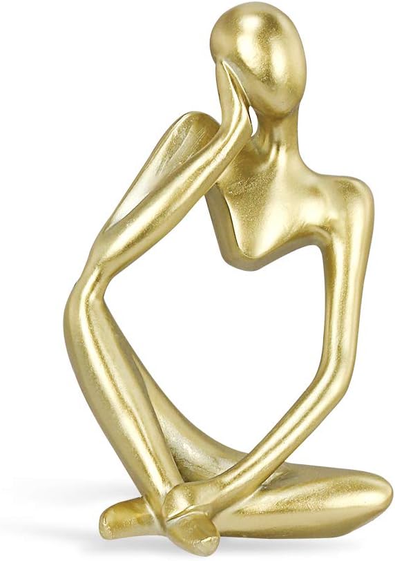 Sculpture Try Cooling Thinker Statue Gold | Home Decor | Halabh.com