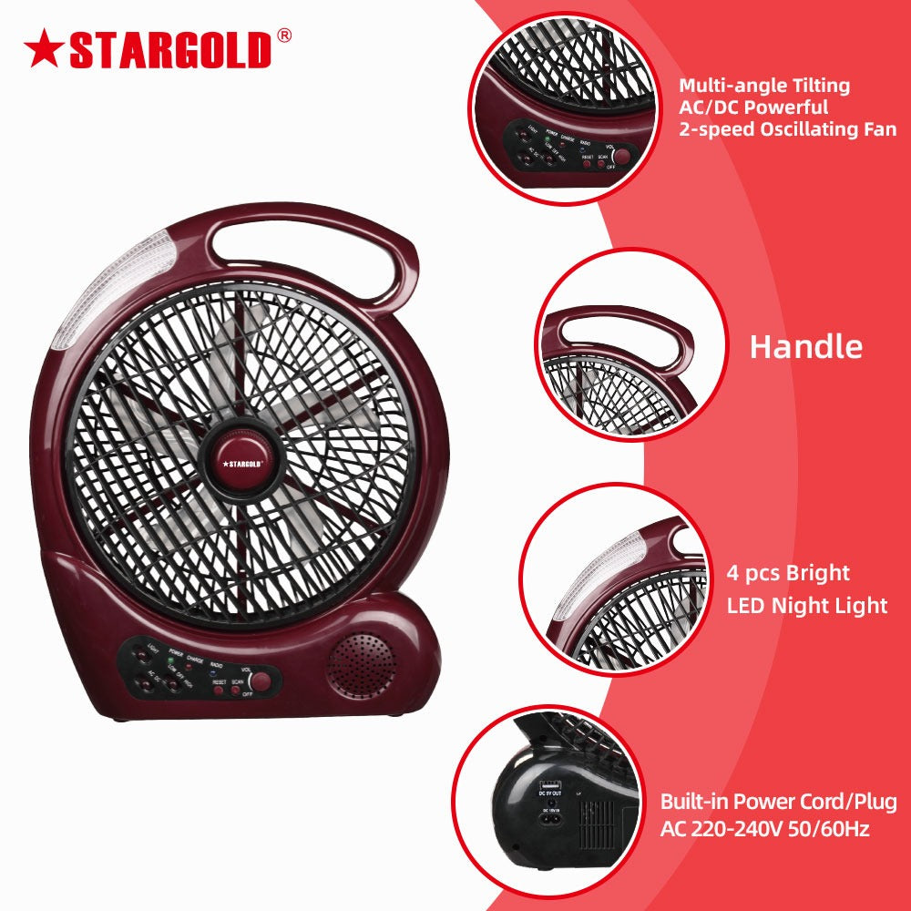 Star Gold Portable Rechargeable Radio Fan | Home Appliances & Electronics | Best Rechargeable Radio Fan in Bahrain | Halabh.com