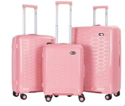 Stargold Trolley Case 4 Wheel 3pcs Set | Color Pink | Best Luggage Travel Bags in Bahrain | Halabh