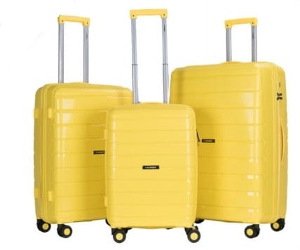 Stargold Trolley Case 4 Wheel 3pcs Set | Color Yellow | Best Luggage Travel Bags in Bahrain | Halabh