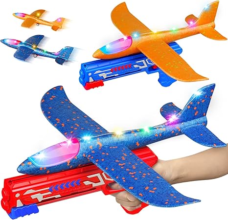 TOYFIT 2 Pack LED Light Airplane Launcher Toy Set | Best Baby Toys in Bahrain | Halabh.com