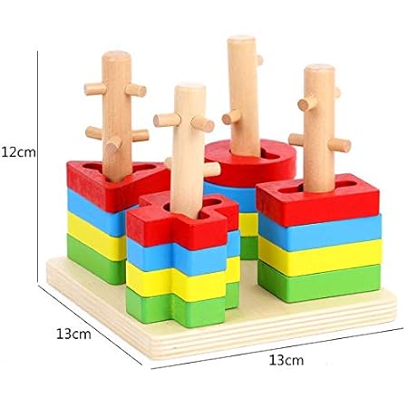 Toyartsy Wooden Four Sets Column Geometric Shape | Best Toyartsy Wooden in Bahrain | Halabh.com