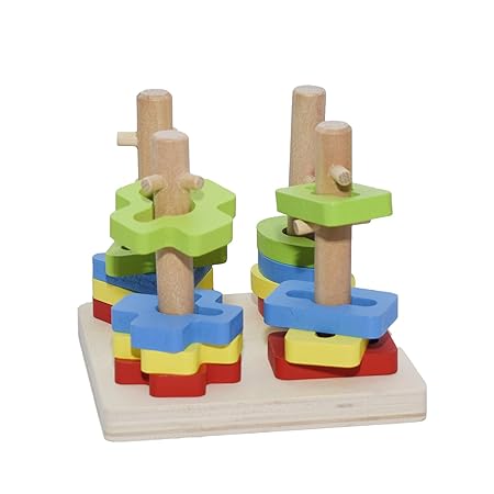 Toyartsy Wooden Four Sets Column Geometric Shape | Best Toyartsy Wooden in Bahrain | Halabh.com