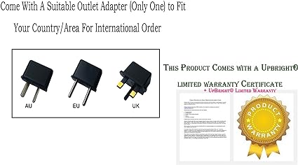 UpBright 3-Pin 12V AC/DC Adapter Compatible