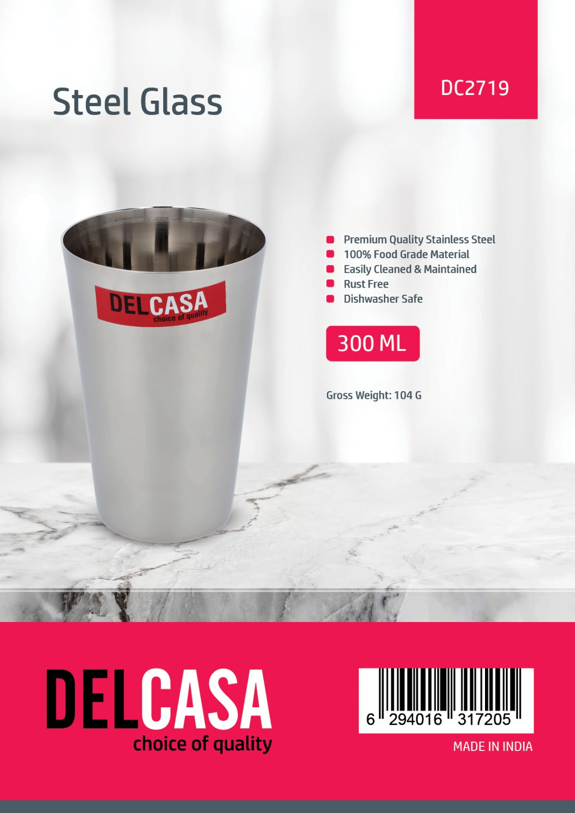 Delcasa Steel Glass 300ml