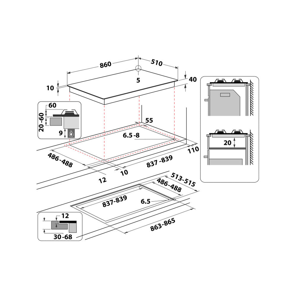 Whirlpool Gas Hob 5 Gas Burners | Best Gas Burners in Bahrain | Halabh.com