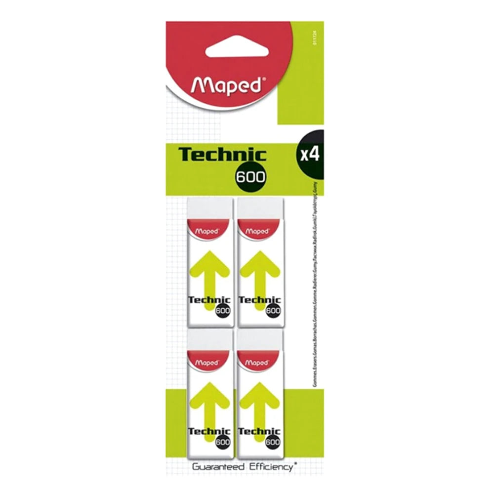 Maped Technic 600 Eraser Box Set White 4 Pieces in Bahrain | Halabh