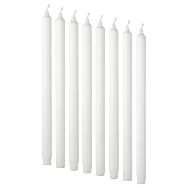 Candle White 8PCS PKT 19CM