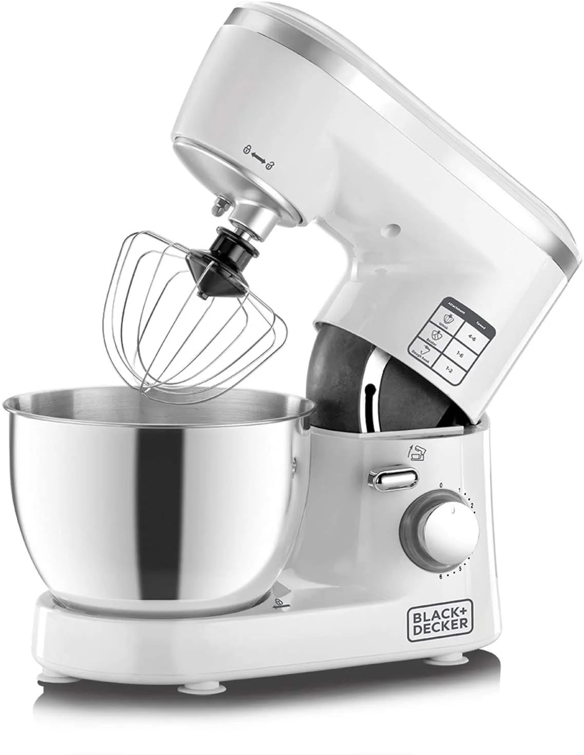 Black & Decker 6 Speed Stand Mixer With Stainless Steel Bowl - 1000W