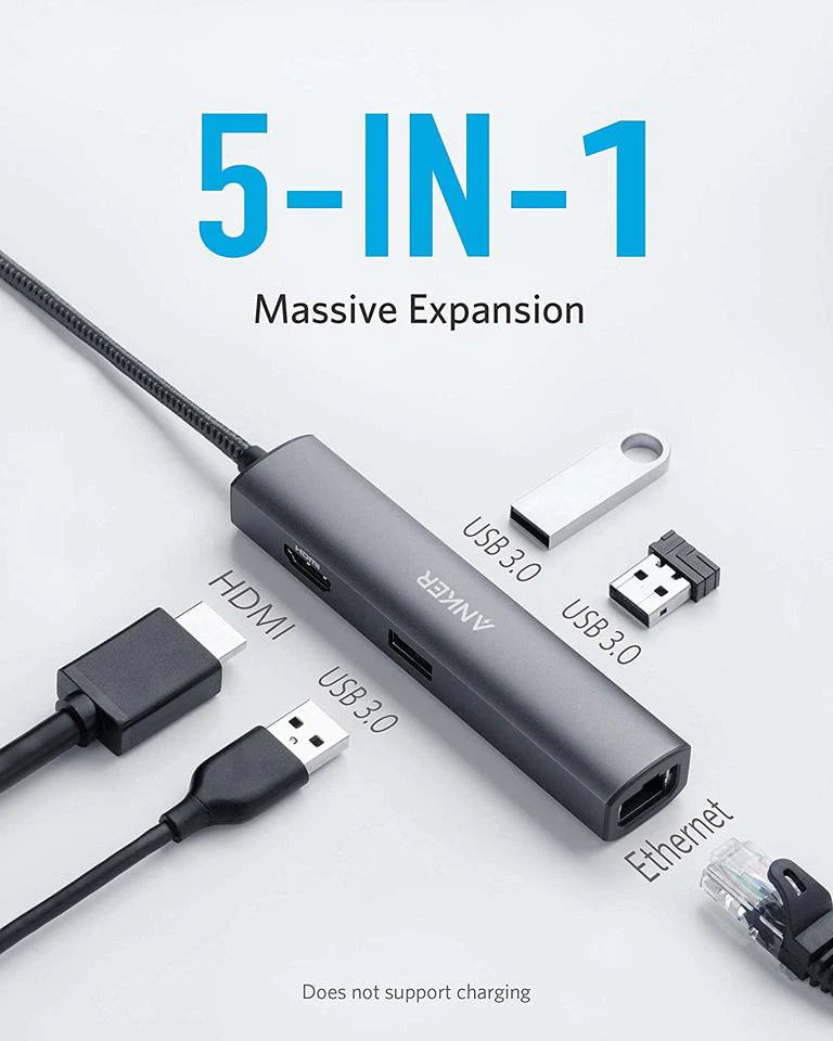 Anker 5-Port USB-C Multimedia Hub | Adapters & Charging Cables | Best USB Hub in Bahrain | Halabh.com