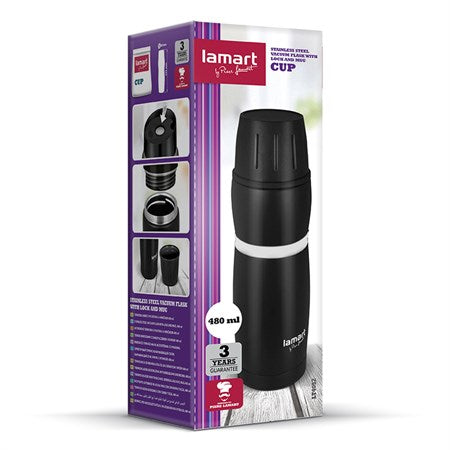 Shop LAMART Vacuum Flask 480ml Black Cup | Best Flask | Halabh