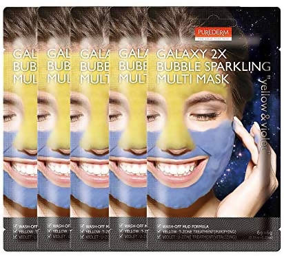 Purederm Galaxy 2X Bubble Multi Mask Yellow & Violet