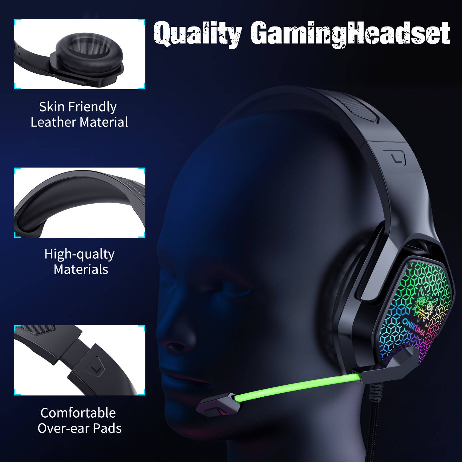 Order Now Onikuma Rgb 40mm Wired Gaming Headset in Bahrain Halabh