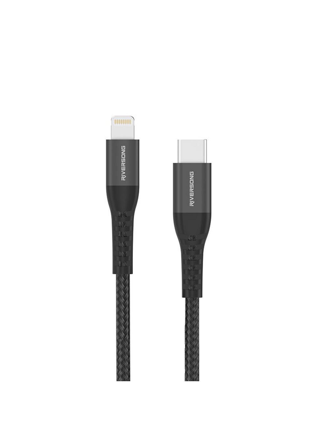 Riversong Fast Charging Cable Lightning to USB Type c Black