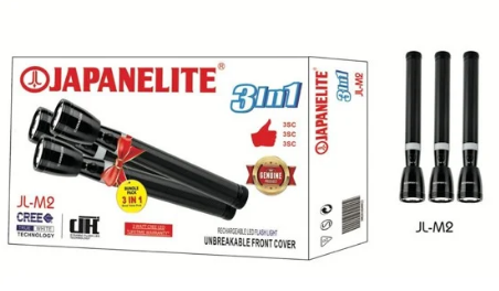 Japanelite 3 In 1 Rechargeable LED Flashlight