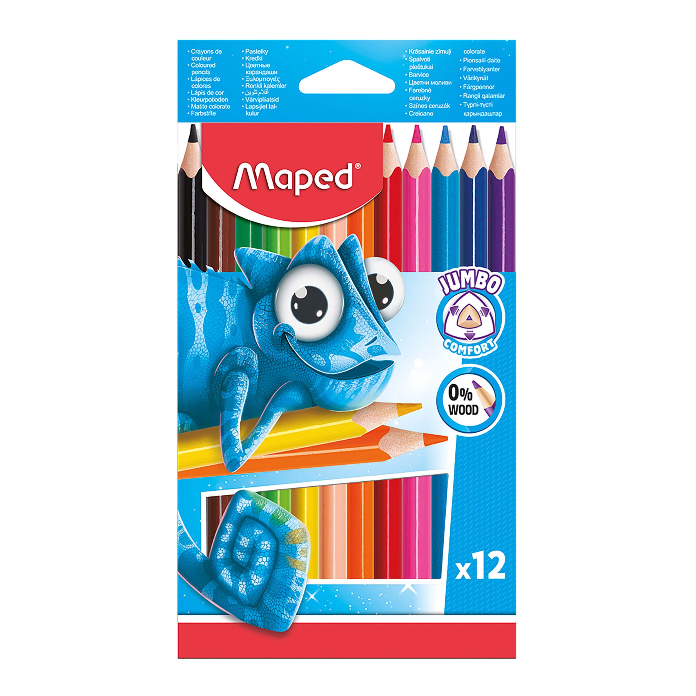 MAPED Pulse Color Pencil Jumbo 0% wood ST=12c MD-834352