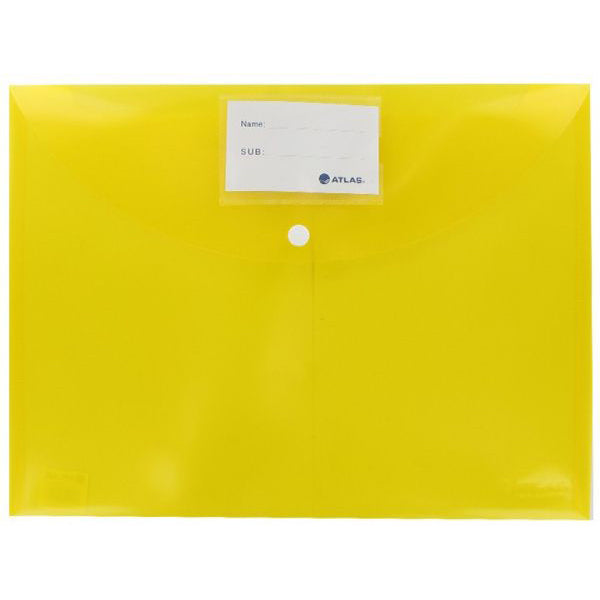 Atlas Buttoned Document Bag with Card Yellow