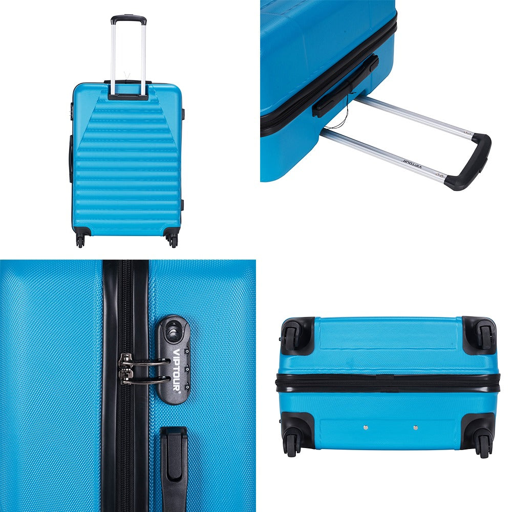 VipTour Abs Trolley Luggage 3PCS Set Light Blue