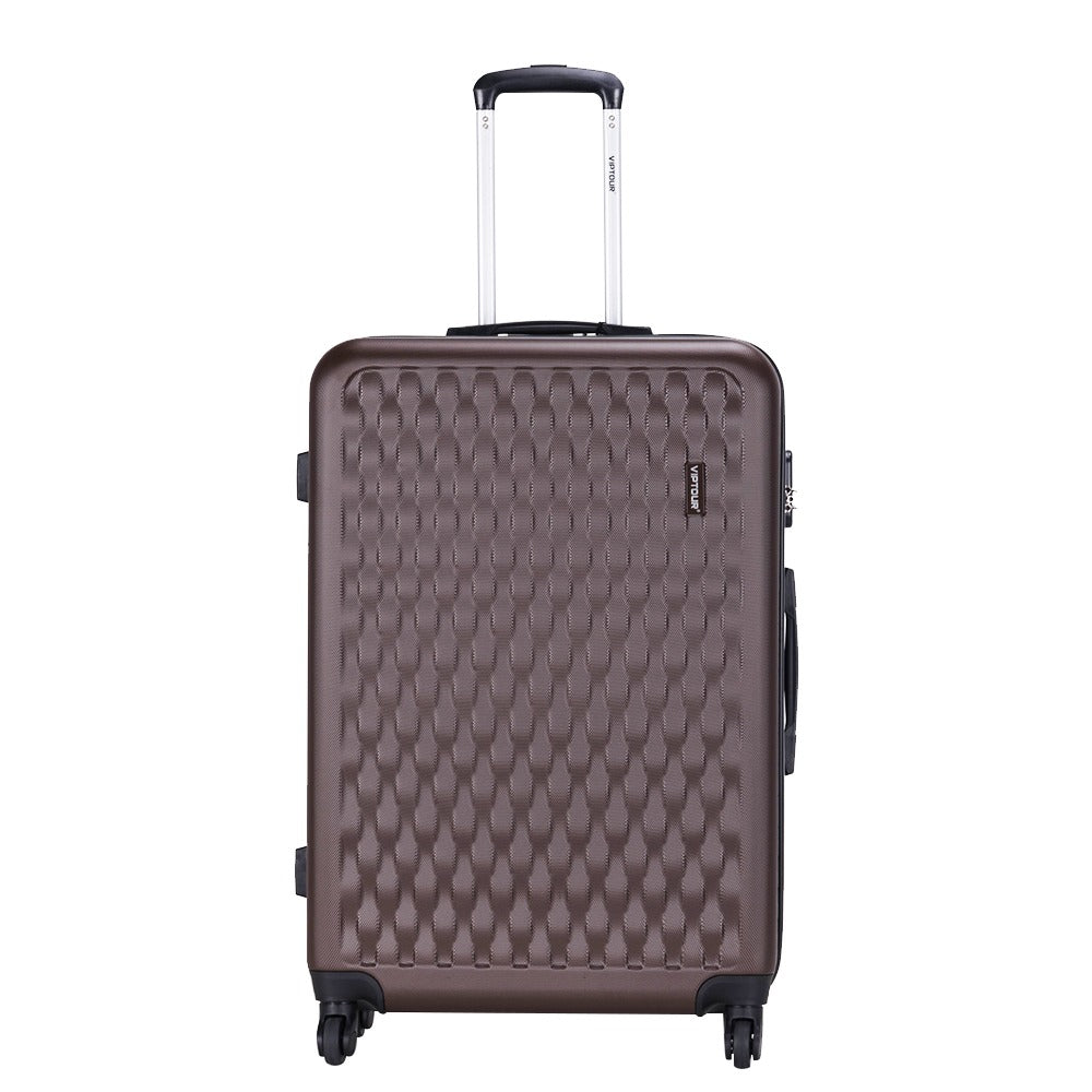 VipTour Abs Trolley Luggage 3PCS Set Brown