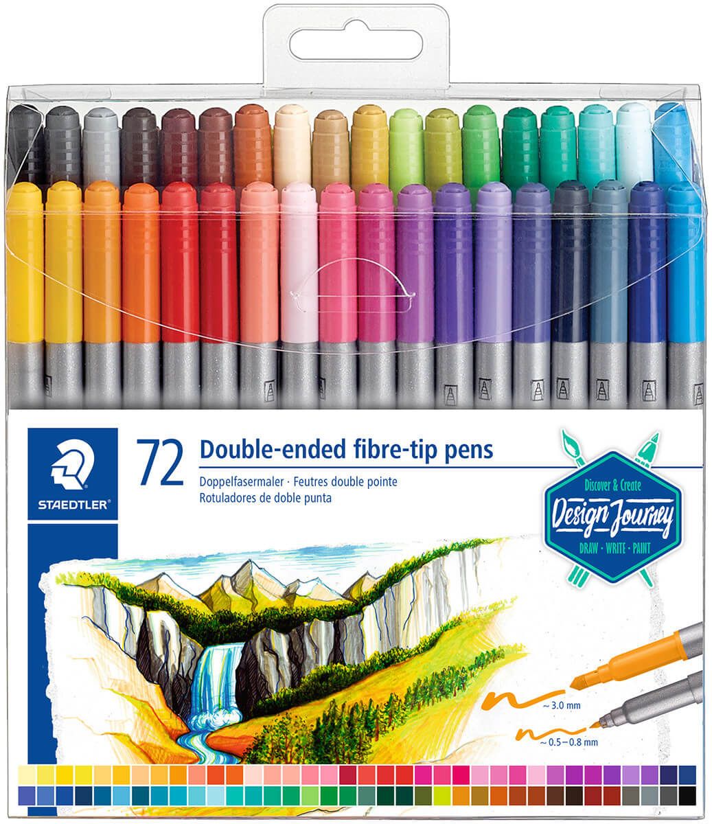 Staedler Double End Fibre Tip Pens Set 72col ST-3200-TB72