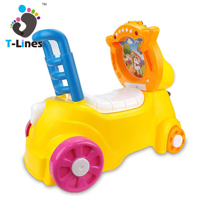 Ride On Free Wheel Car Toy Portable Plastic Baby Toilet With Music