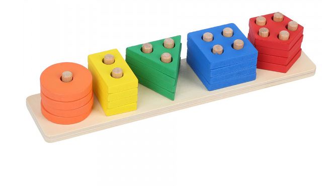 Geometric Sorting Wooden Toy With Shapes