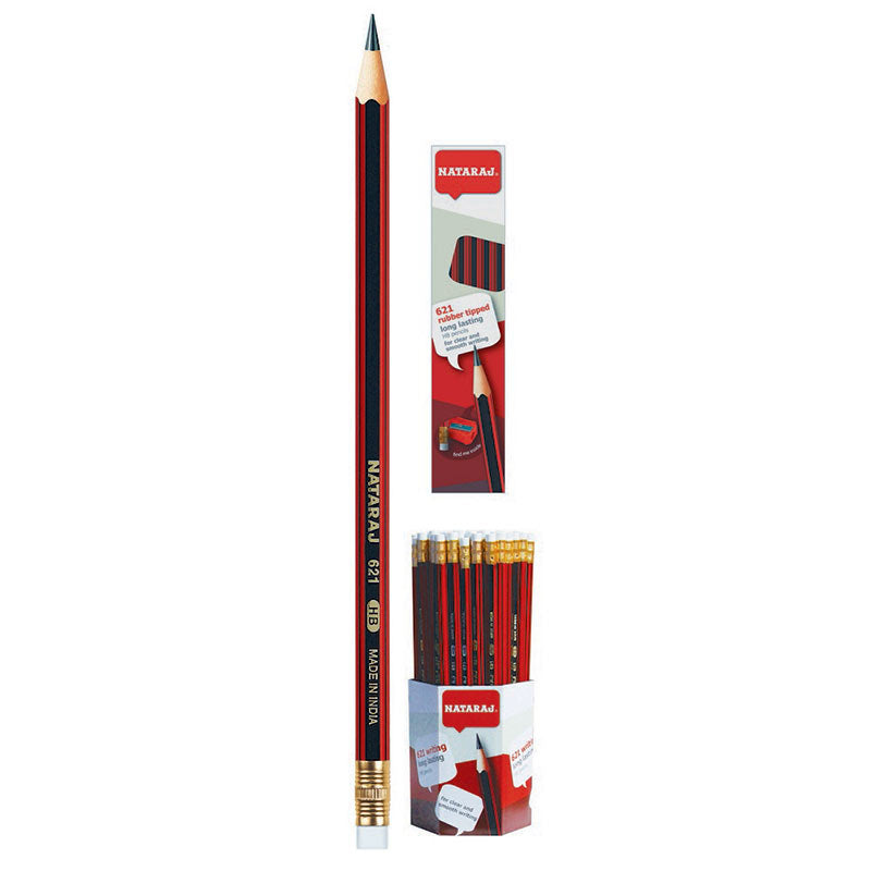 Nataraj Pencil Rubber Tip HB Included Sharpener