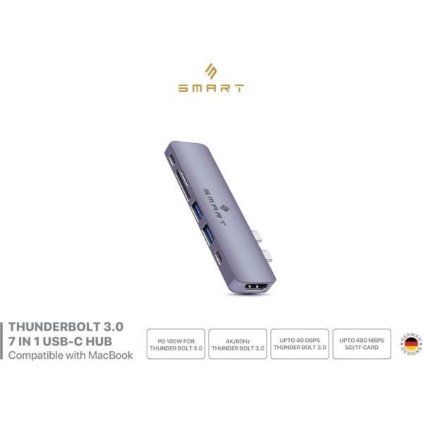 Smart SMHBC7TB Premium 7 in 1 Thunderbolt USB C Hub