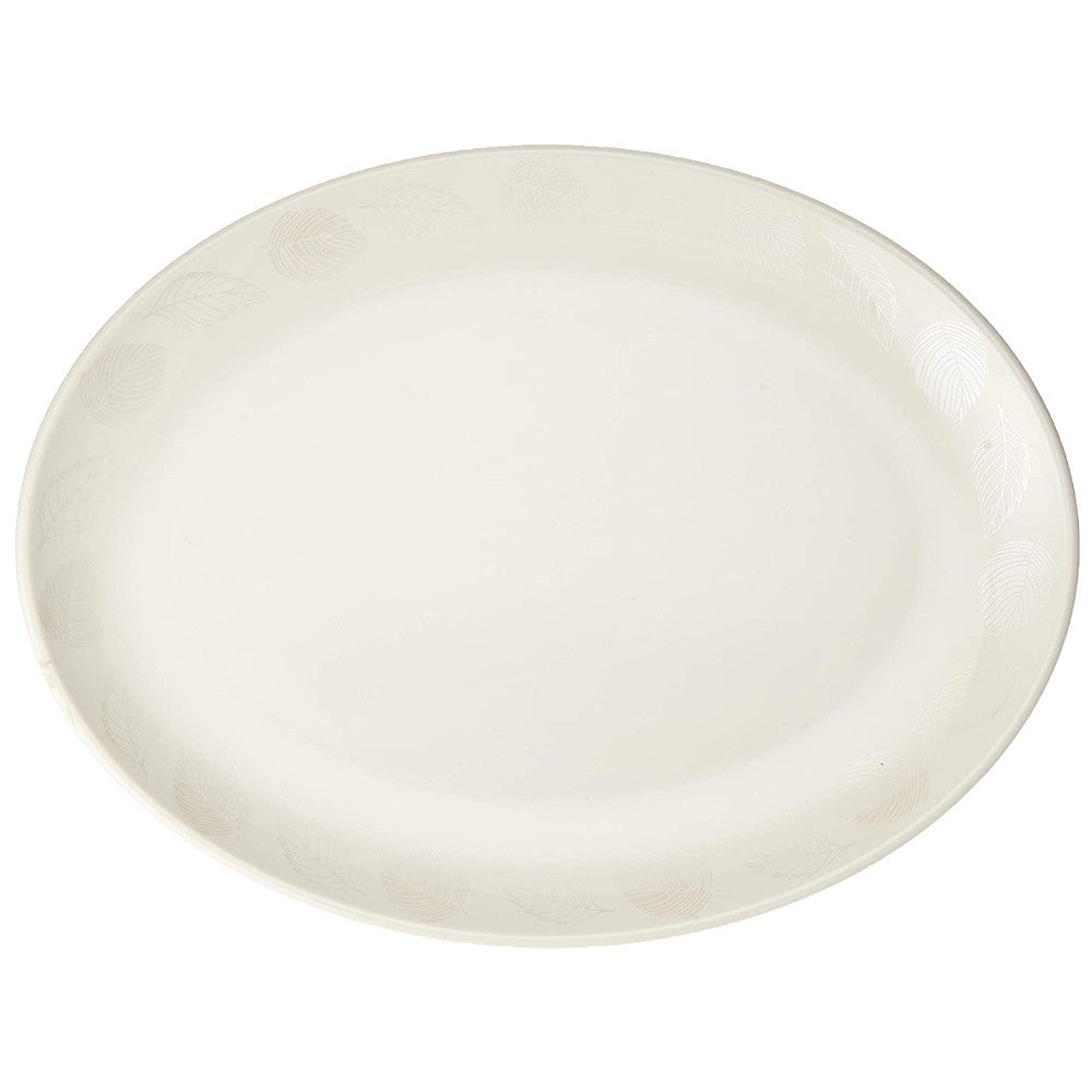 Flamingo Melamine Ware Oval Plate 14 Inch Pearl Leaf Design