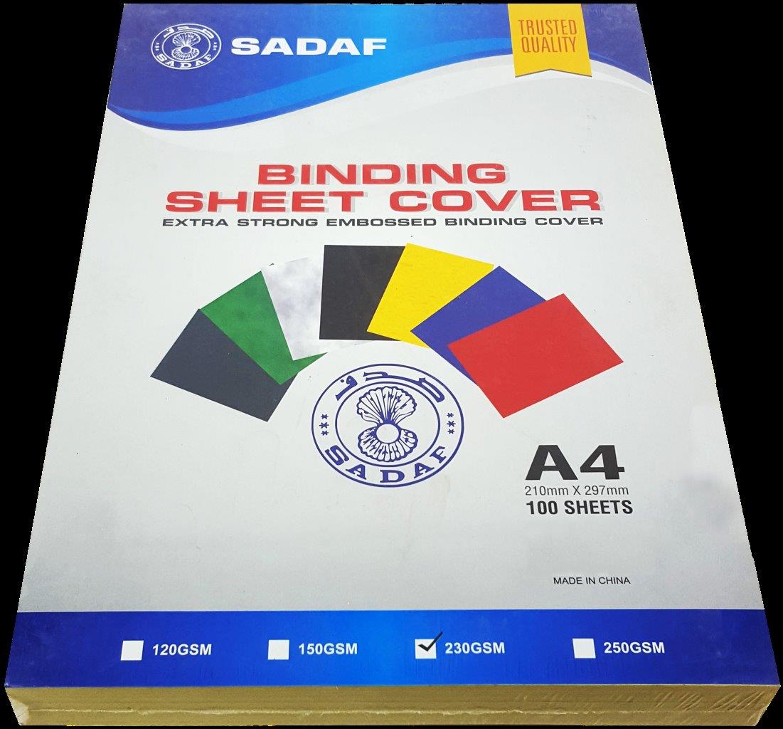 Binding Sheet Paper A4 230Gsm 100Sh Sadaf Yellow