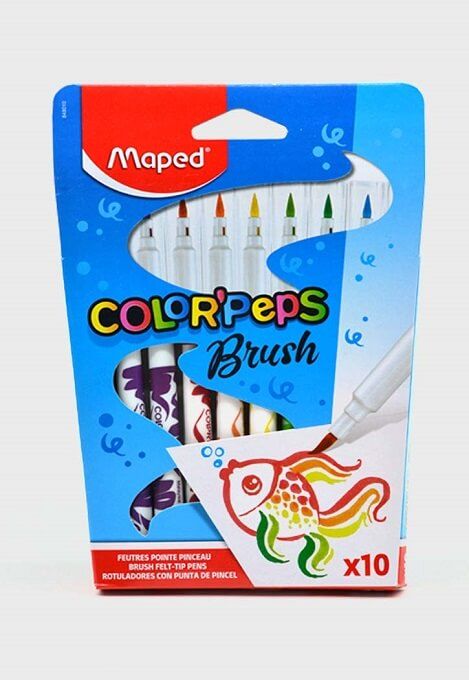 Maped Color Peps FeltPen Brush 10 Colr Set MD-848010