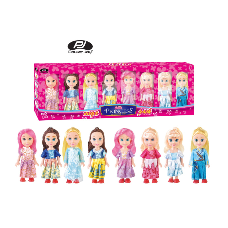 Leila Princess Mini Sisters Dolls 8 Pcs Pack 40.5x51x36.5 Cm