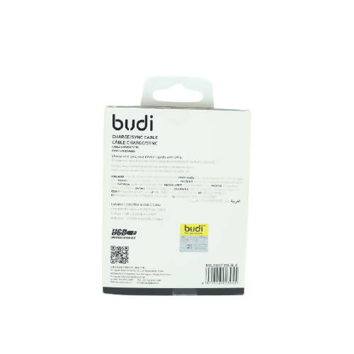 Budi M8J180T3M USB Type-C 3M 2.4A Faster-BLACK