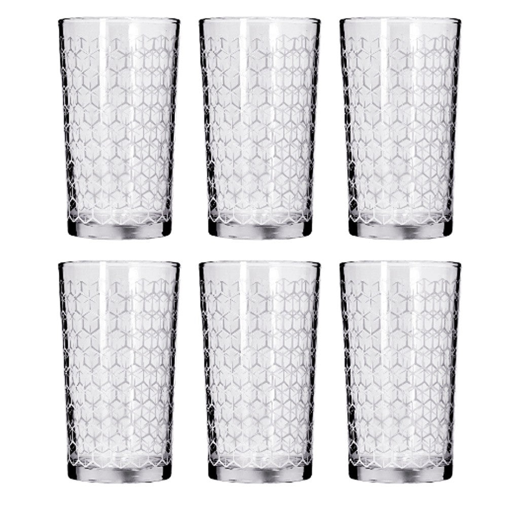 Delcasa 6 Pcs Honey Comb Designed Tumbler 260ml - DC1683