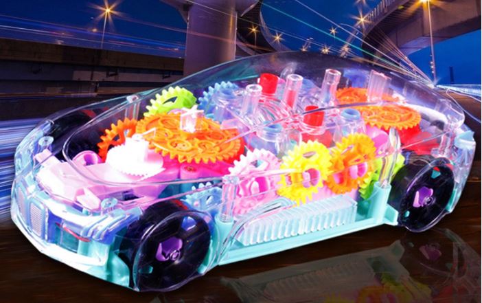 Electric Toy Car Transparent Gear Concept Car