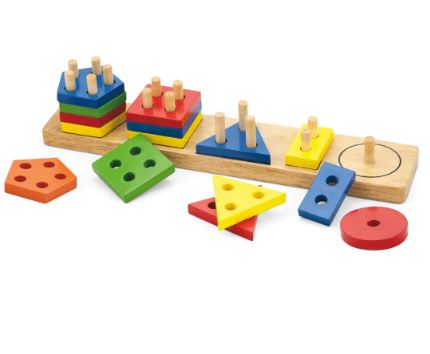 Geometric Sorting Wooden Toy With Shapes