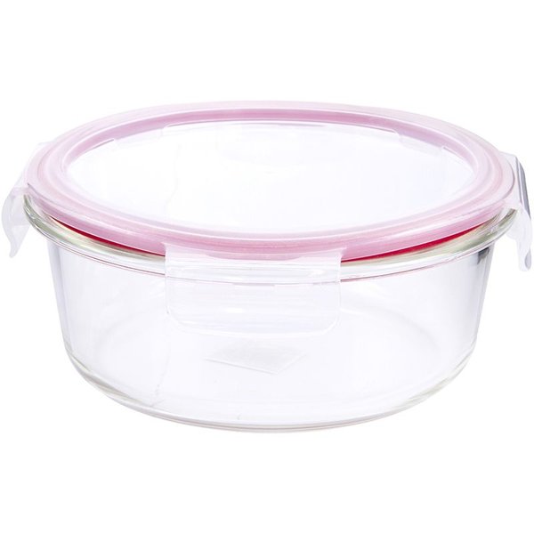 Delcasa BRS Round Glass Air Tight Container | Capacity 0.6L | Best Kitchen Accessories in Bahrain | Halabh