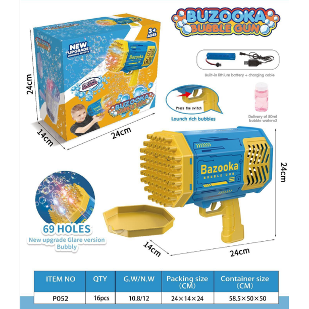 Bubble Gun Bazooka Launcher Bubble Machine