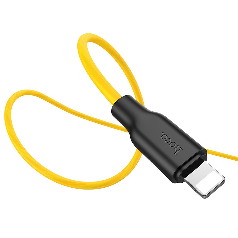 Hoco Cable USB To Lightning Plus Fluorescent Charging Data Sync Yellow