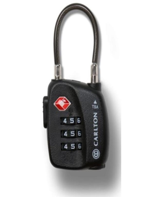 Carlton Cable Lock Black TSA Luggage Lock