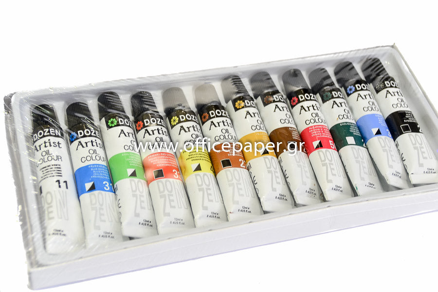 Dozen Oil Colour Tube 12 pieces Multicolor