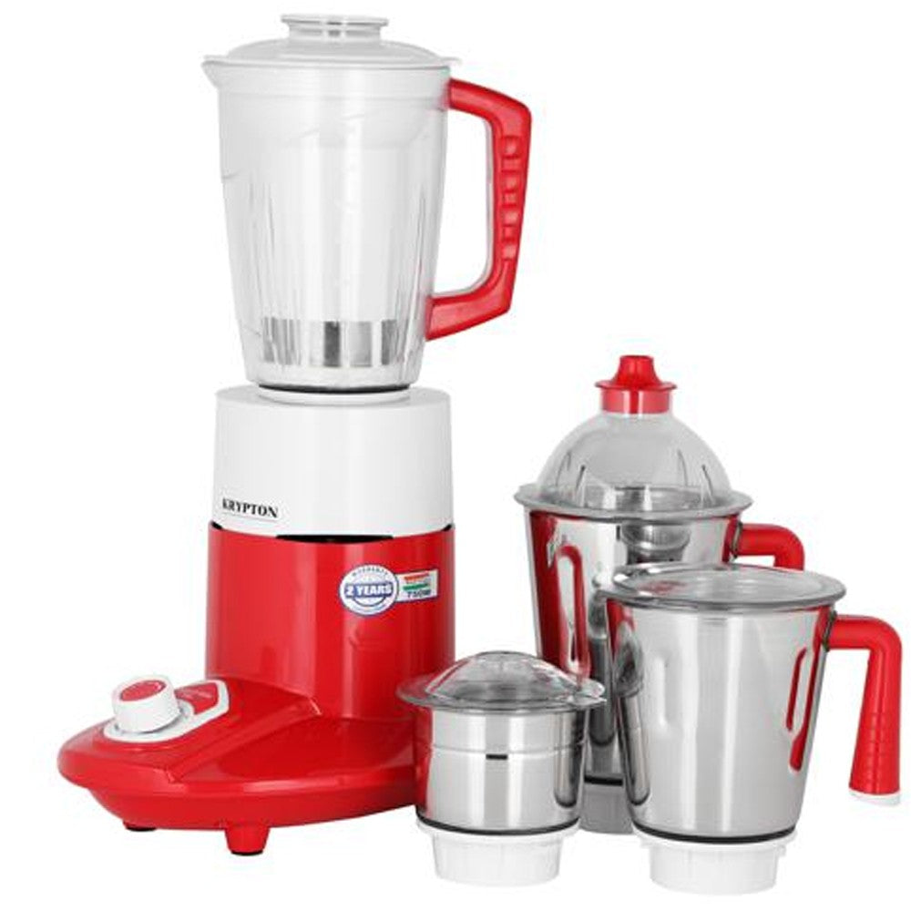 Krypton 3in1 Mixer Grinder Stainless Steel Jar Red & White