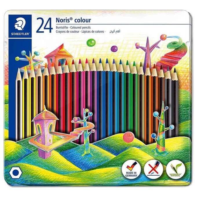 Staedler Noris Coloured Pencils Metal Set=24col. ST-185-M24