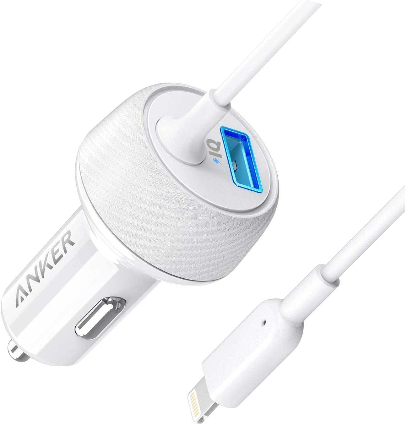 Anker PowerDrive 2 Elite With Lightning Connector Un White